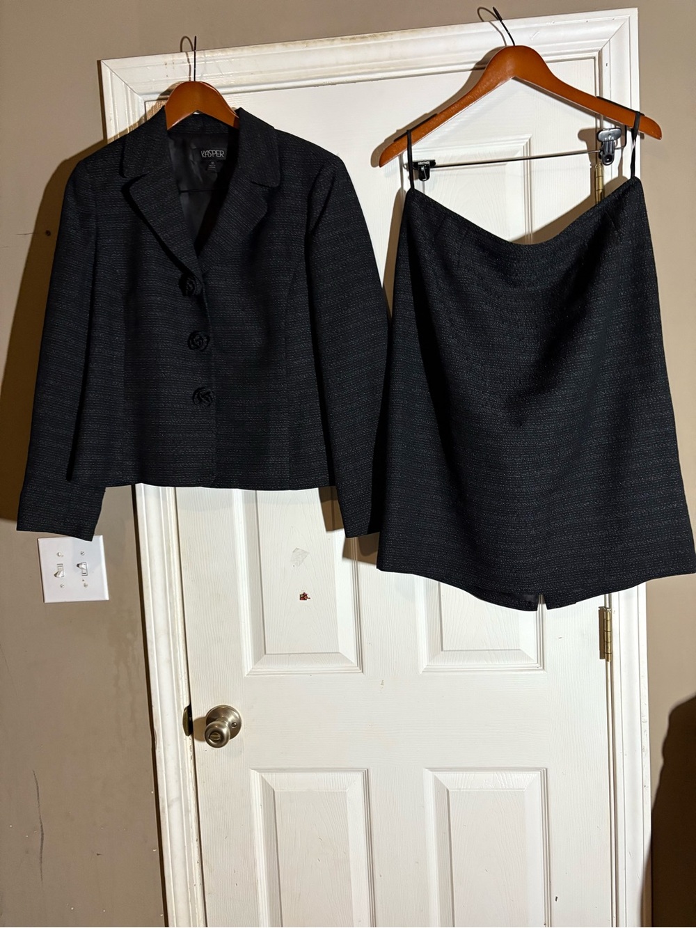 Kasper Black Women's Two-Piece Blazer and Skirt Set